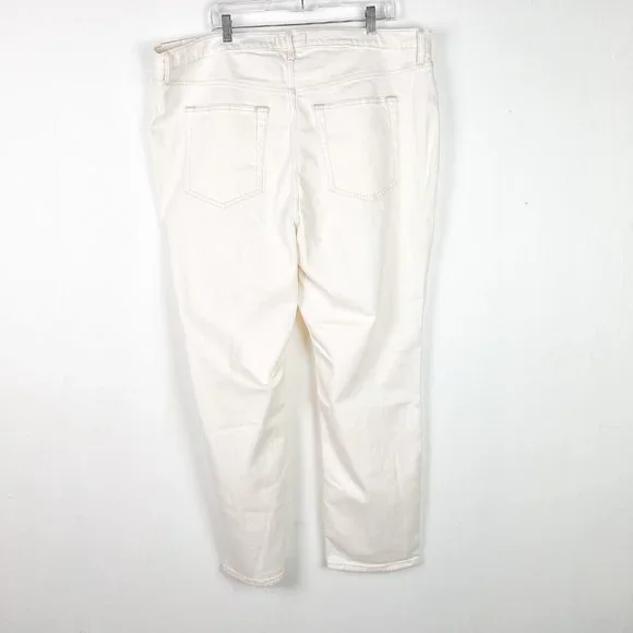 NWT Abercrombie & Fitch The Ankle Straight Ultra High Rise Cream Size 36 22 LONG - Picture 8 of 12